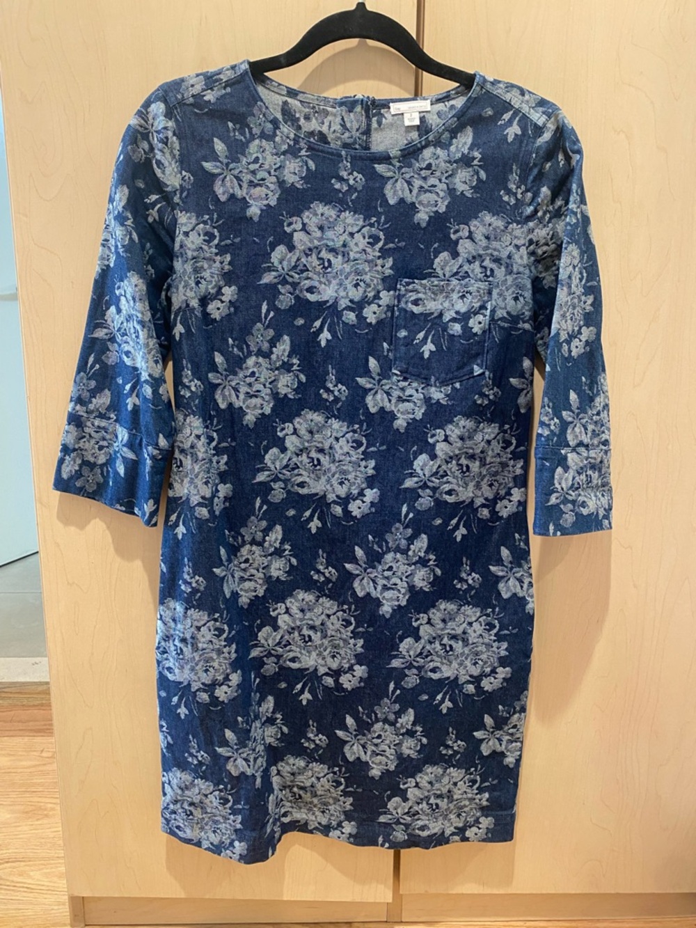 Gap Denim Floral Jacquard Shift Dress